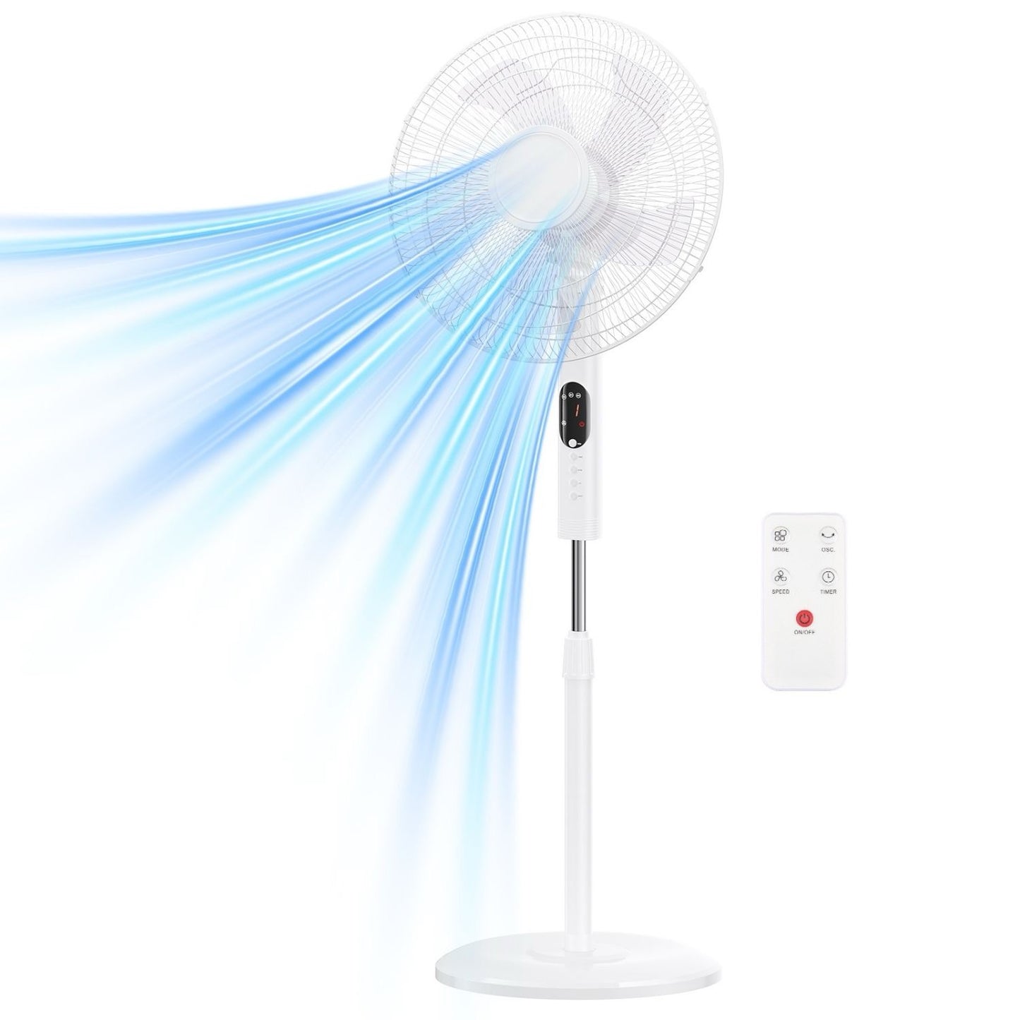 Ventilateur Sur Pied Silencieux avec Télécommande – Hauteur Réglable & Oscillation