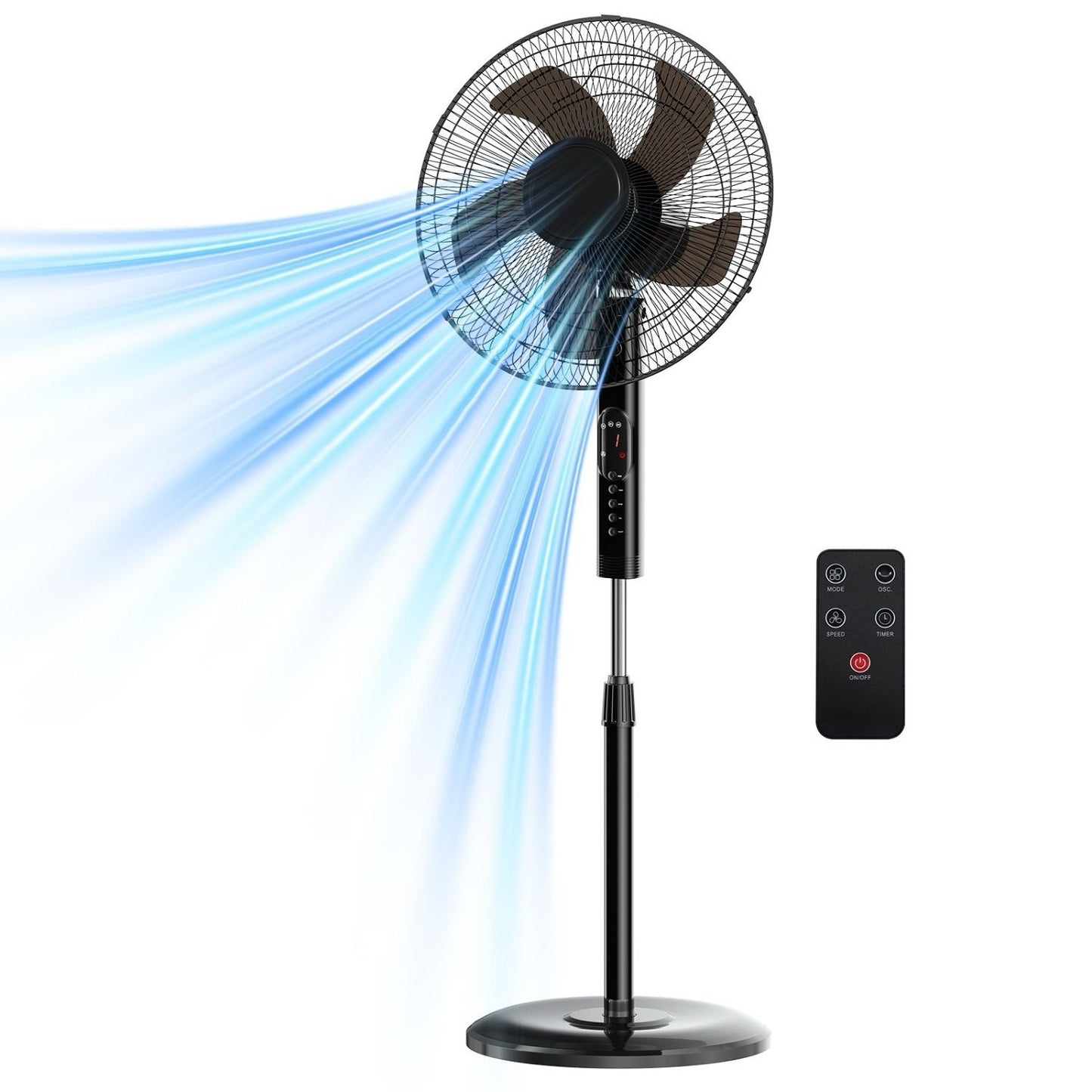 Ventilateur Sur Pied Silencieux avec Télécommande – Hauteur Réglable & Oscillation